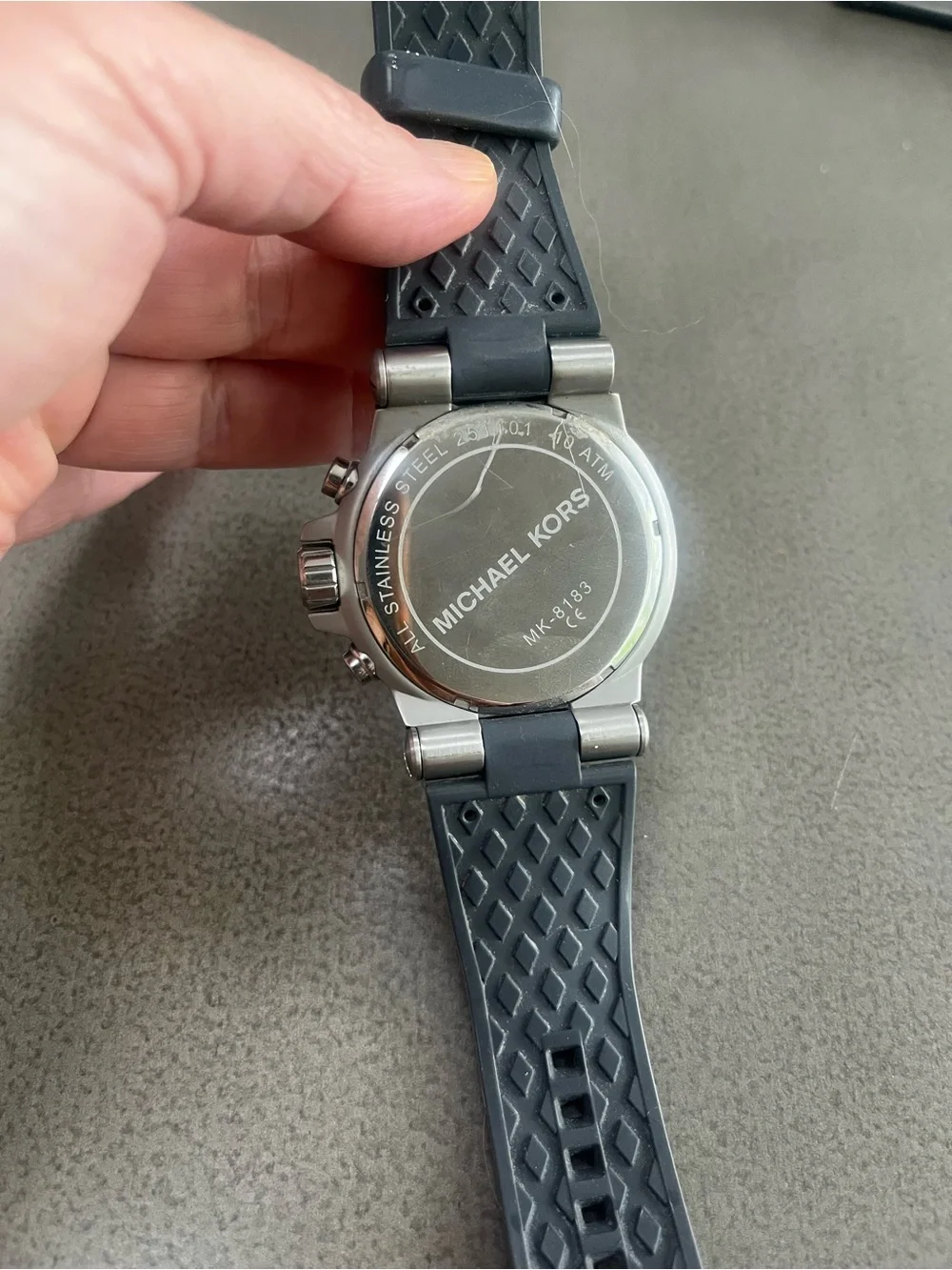 Michael Kors Steel Dylan Chron Gray Silicone strap